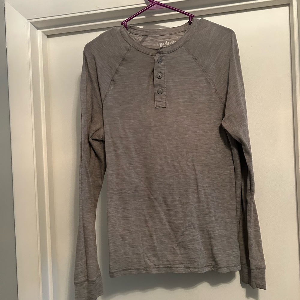 Urban Pipeline Heather Gray Henley Shirt